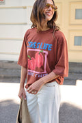 Liv Oversized Tee - Ginger/Farmers Market