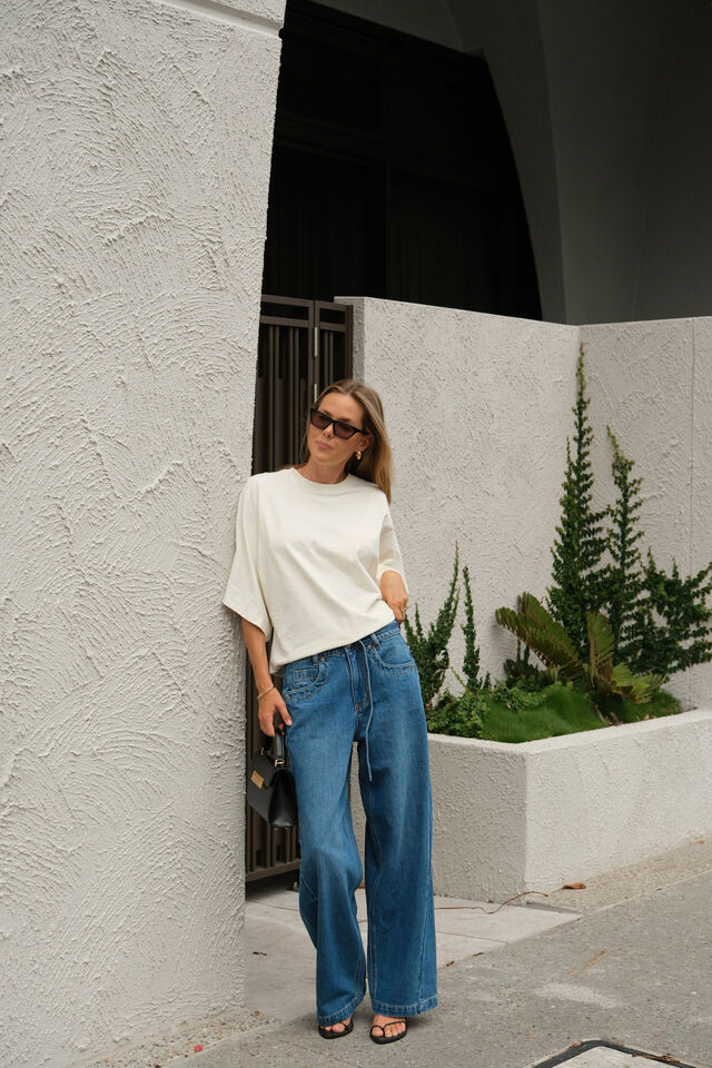 Lucy Relaxed Sleeve Tee - Milk