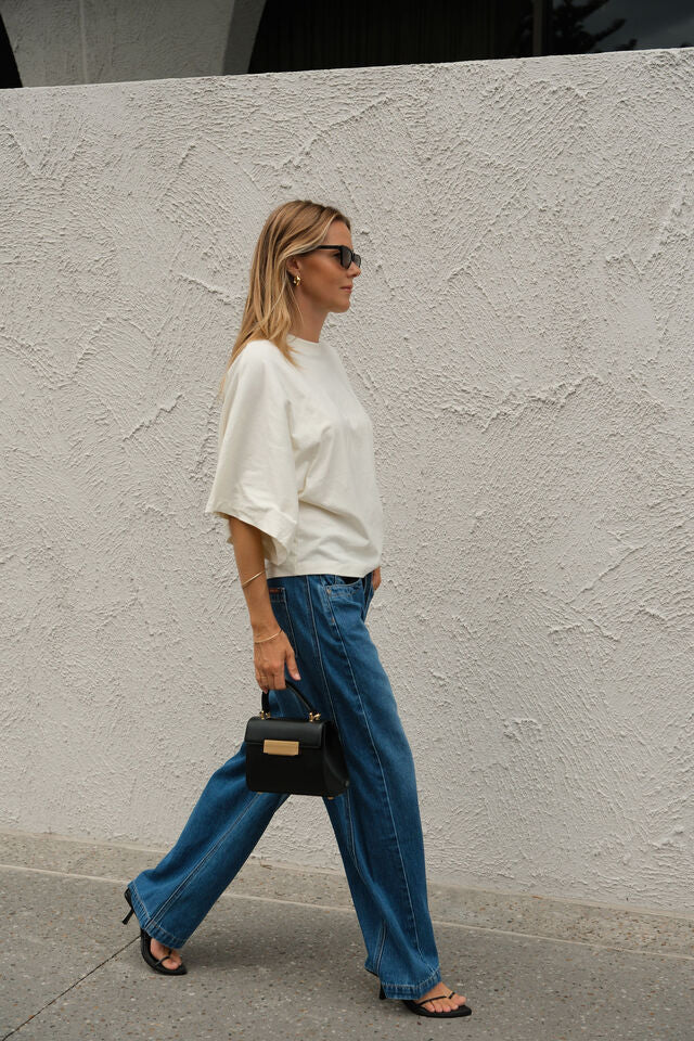 Lucy Relaxed Sleeve Tee - Milk