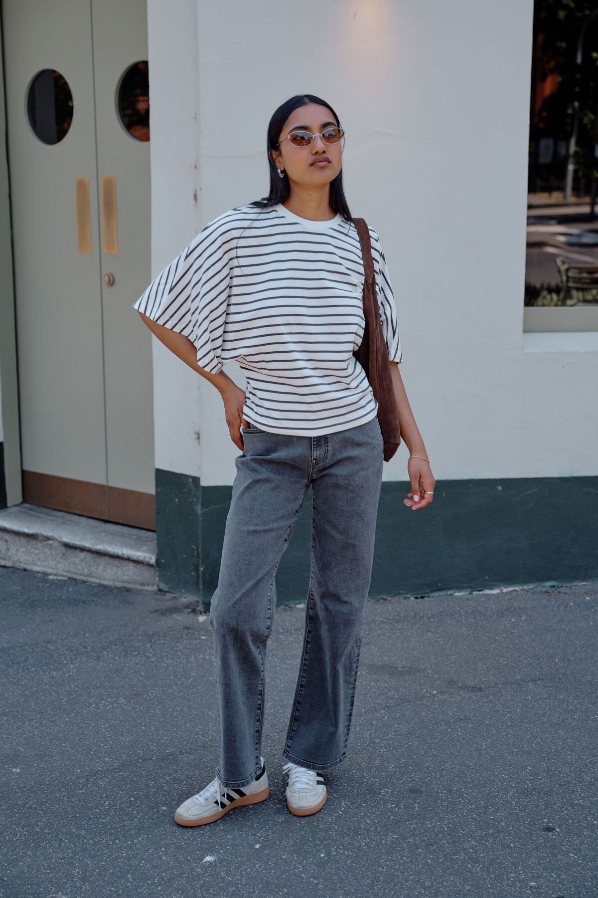Lucy Relaxed Sleeve Tee - Vanilla/Phantom Stripe