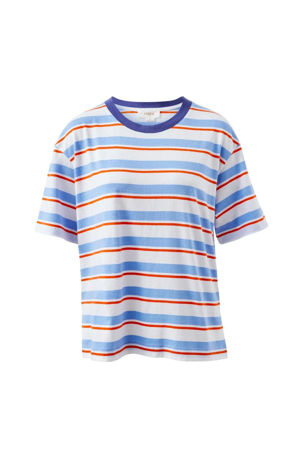 Stevie Slouchy Tee - Sky Blue Flame Stripe