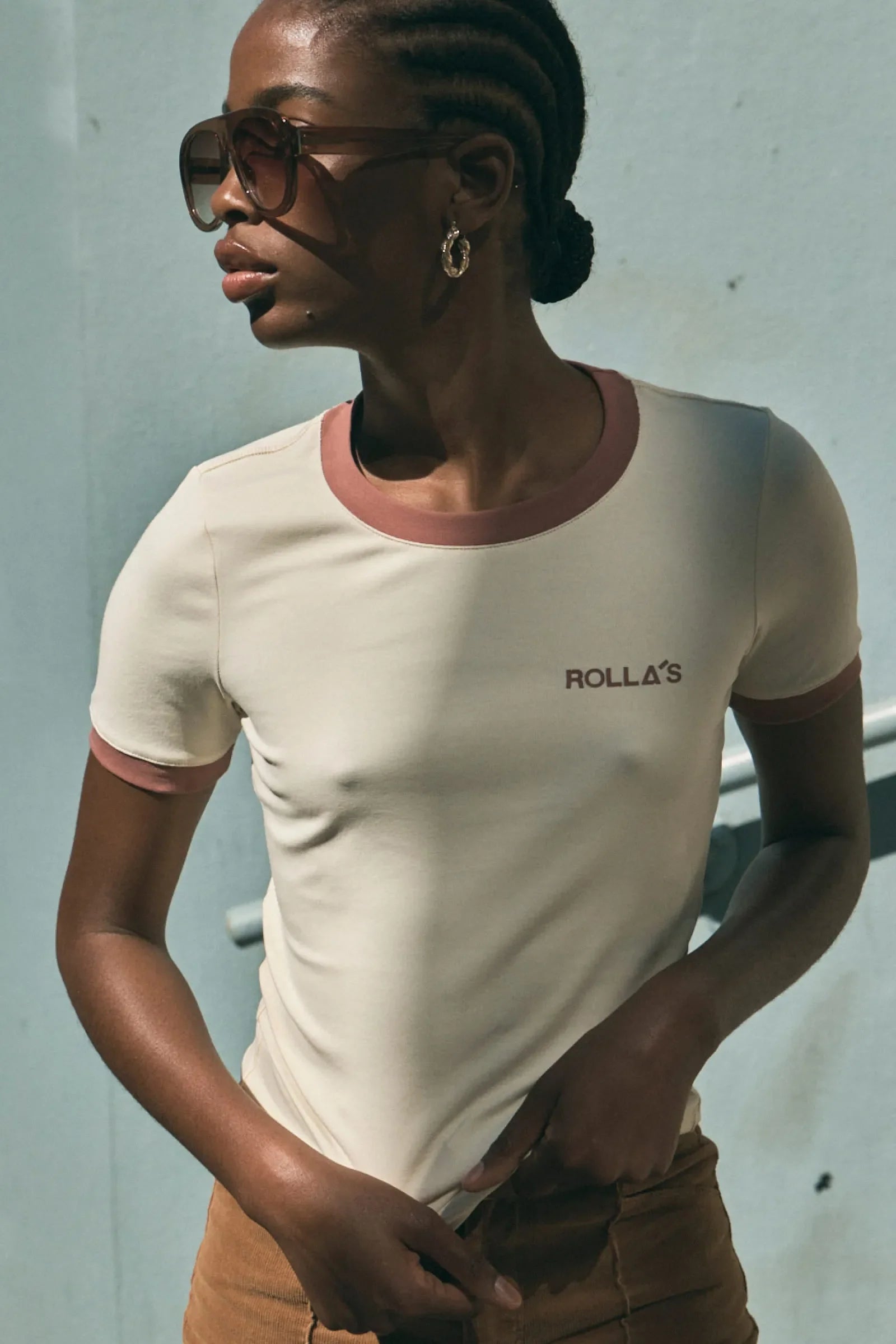 Classic Ringer Tee - Cream