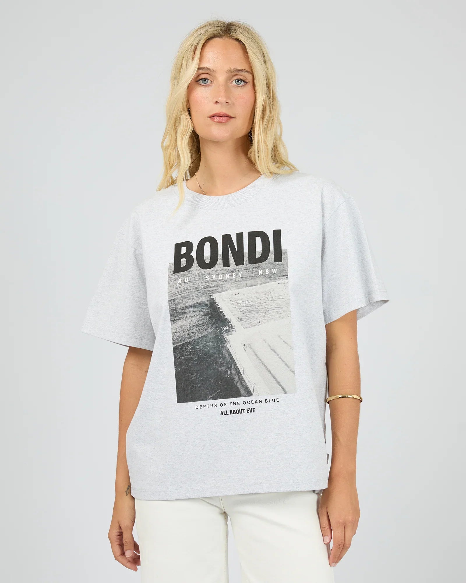 Bondi Box Tee - Snow Marle