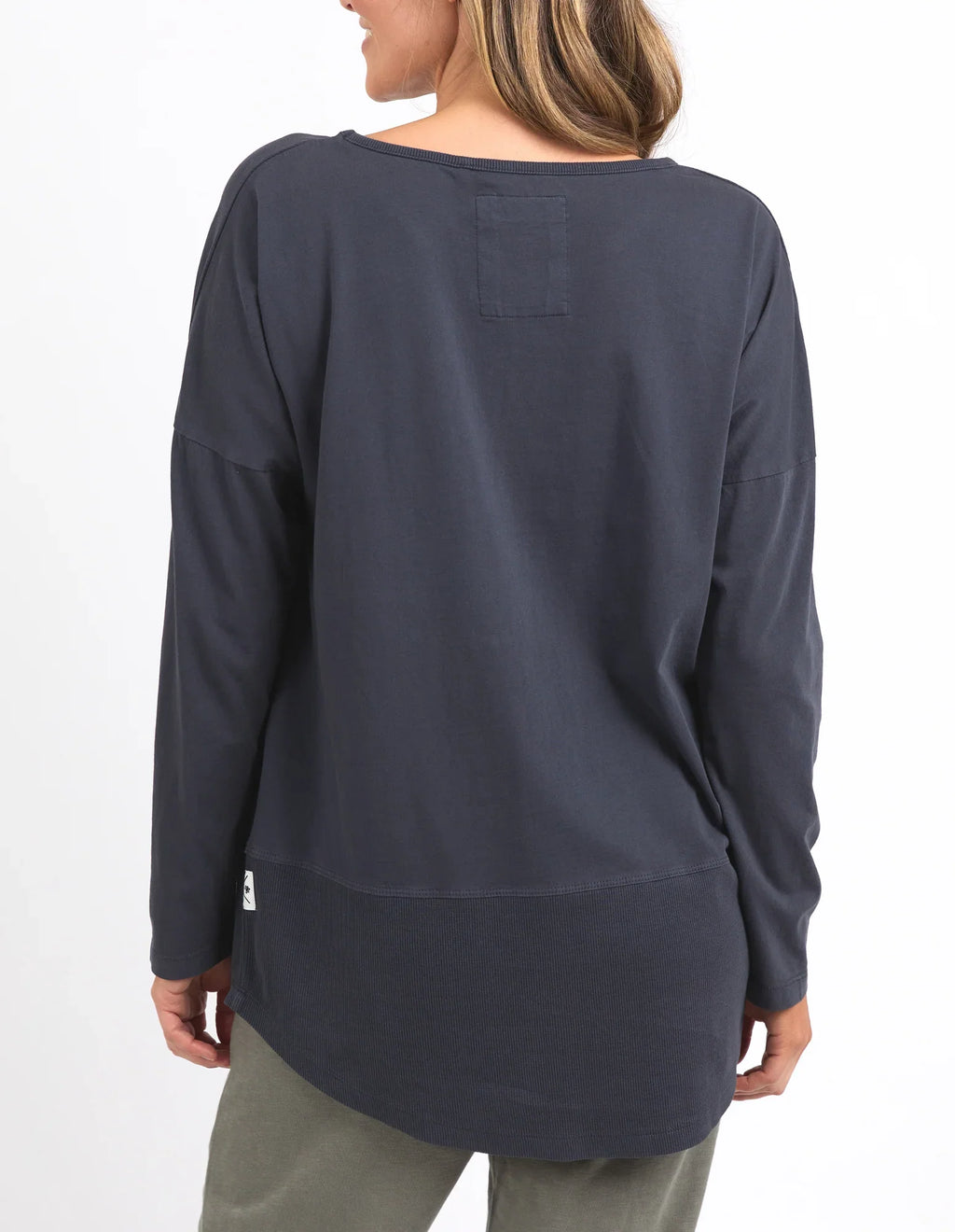 Rib Long Sleeve Tee - Navy