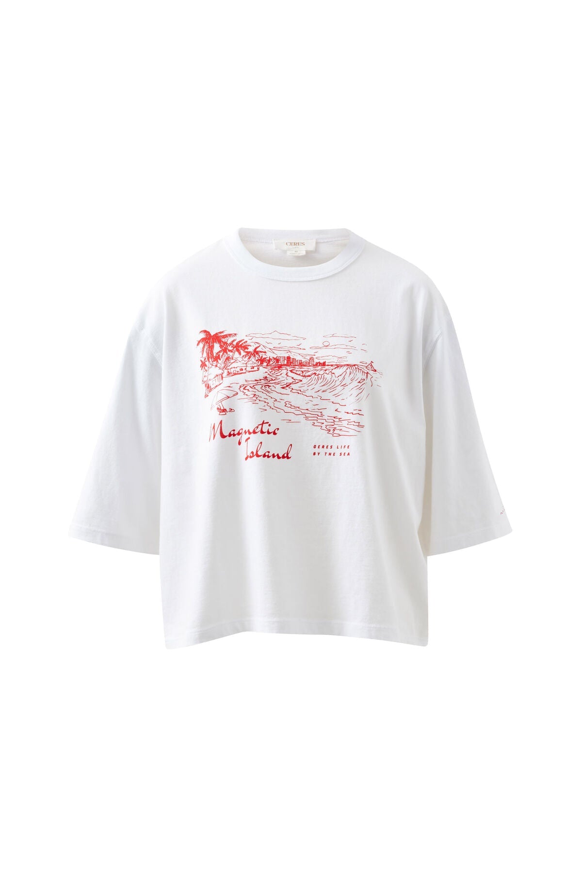 Macy Print Tee - White/Maggie Island