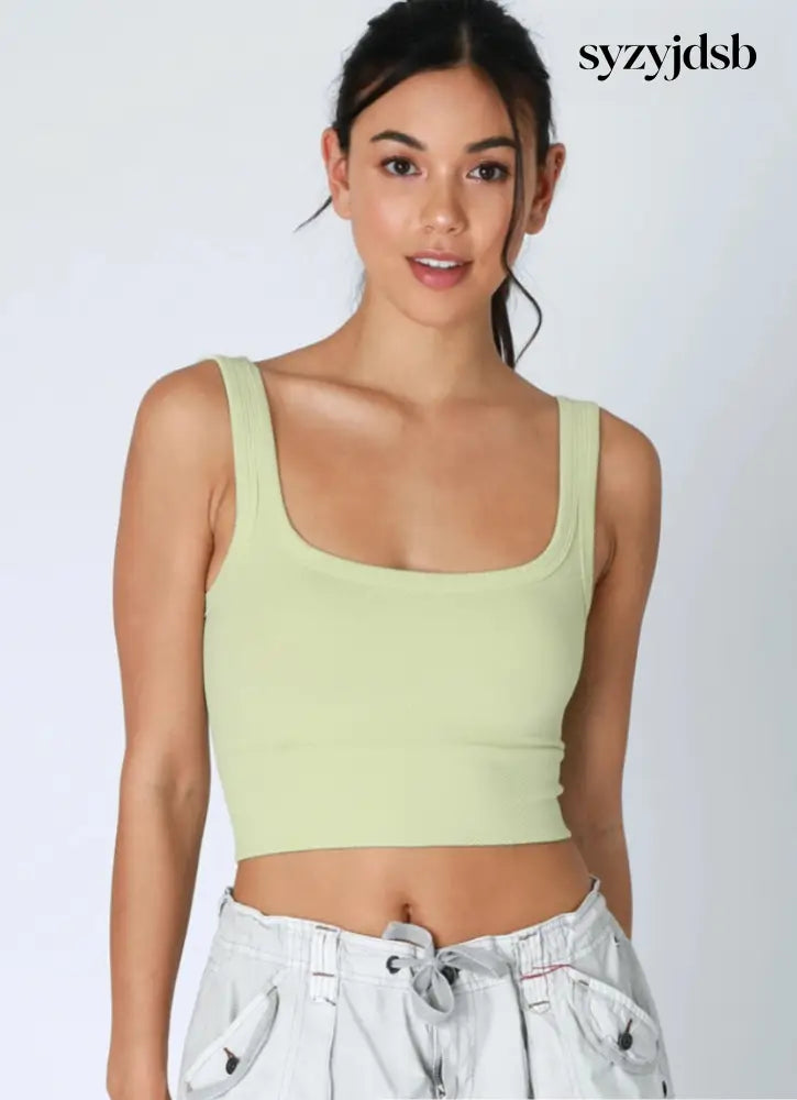 Chevron Ribbed Crop Top - Top