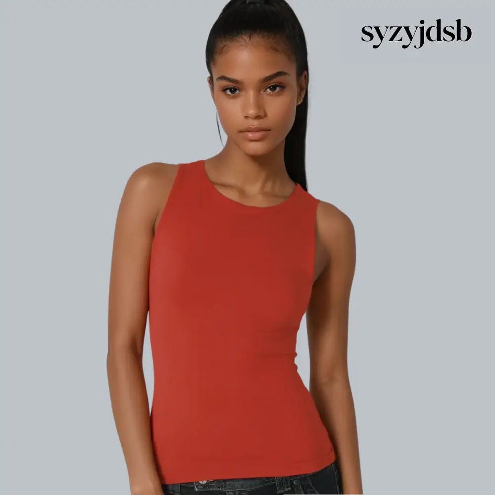 CLEAN LINE BOAT NECK TANK TOP - CHILI OIL - Top