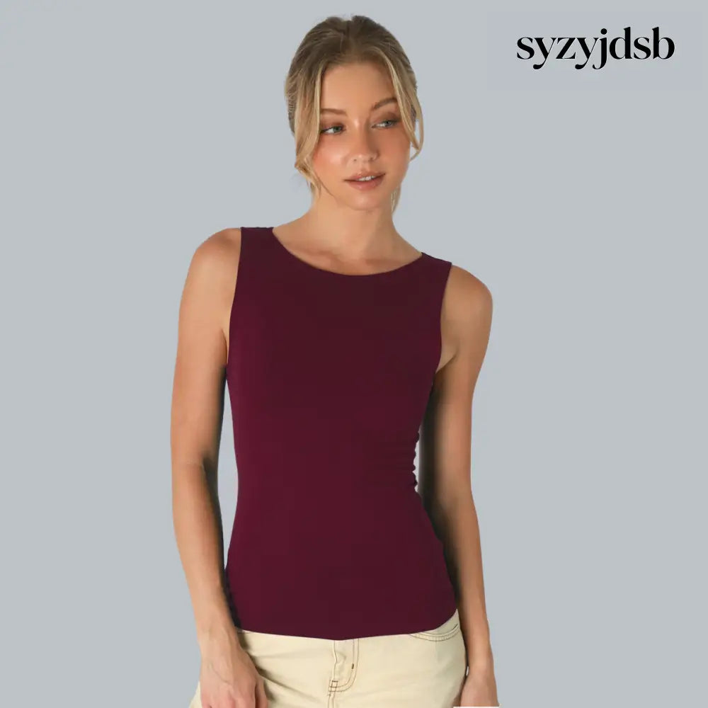 CLEAN LINE BOAT NECK TANK TOP - FIG - Top