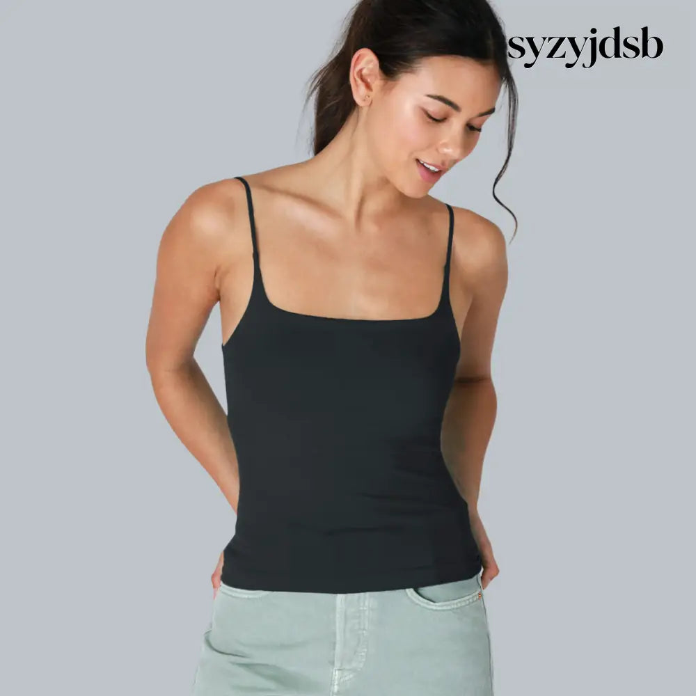 CLEAN LINE SQUARE CAMI TOP - BLACK / ONE SIZE - Top
