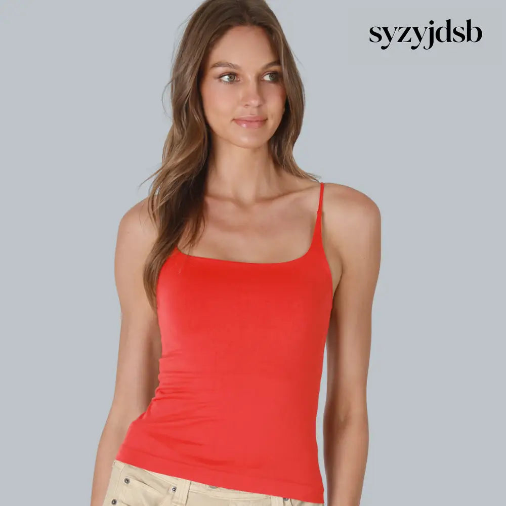 CLEAN LINE SQUARE CAMI TOP - POPPY RED / ONE SIZE - Top