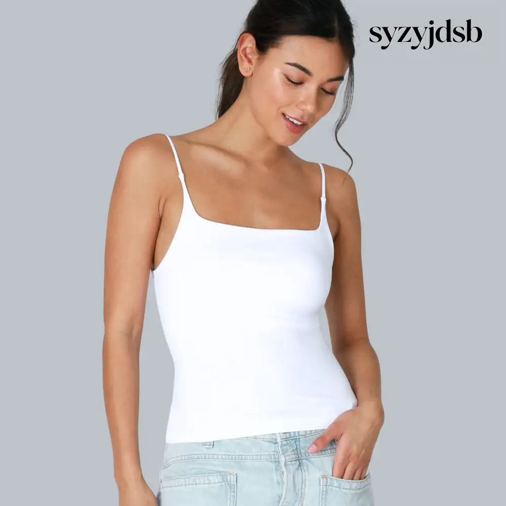 CLEAN LINE SQUARE CAMI TOP - WHITE / ONE SIZE - Top