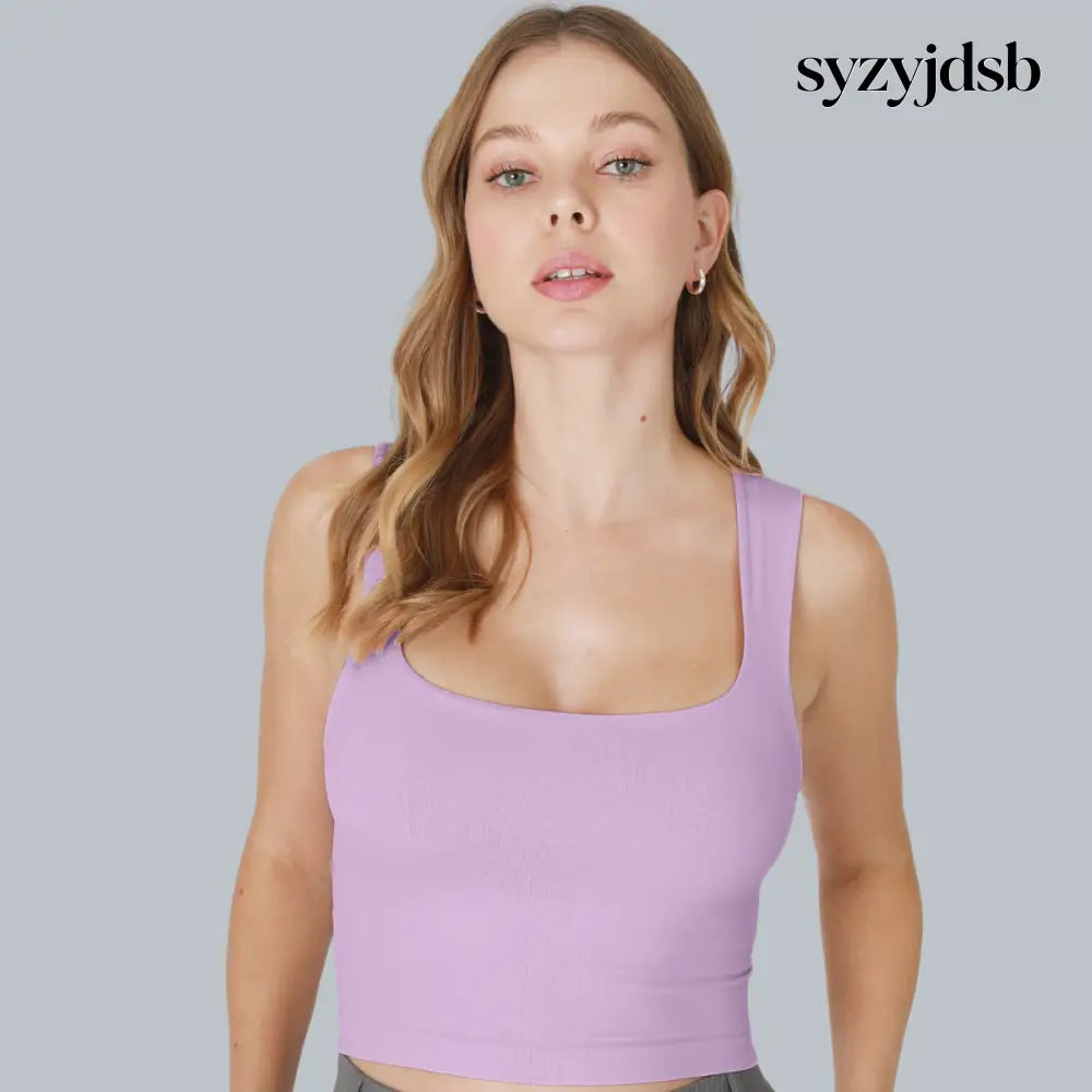 CLEAN LINE SQUARE NECK TOP - ORCHID PETAL / ONE SIZE - Top
