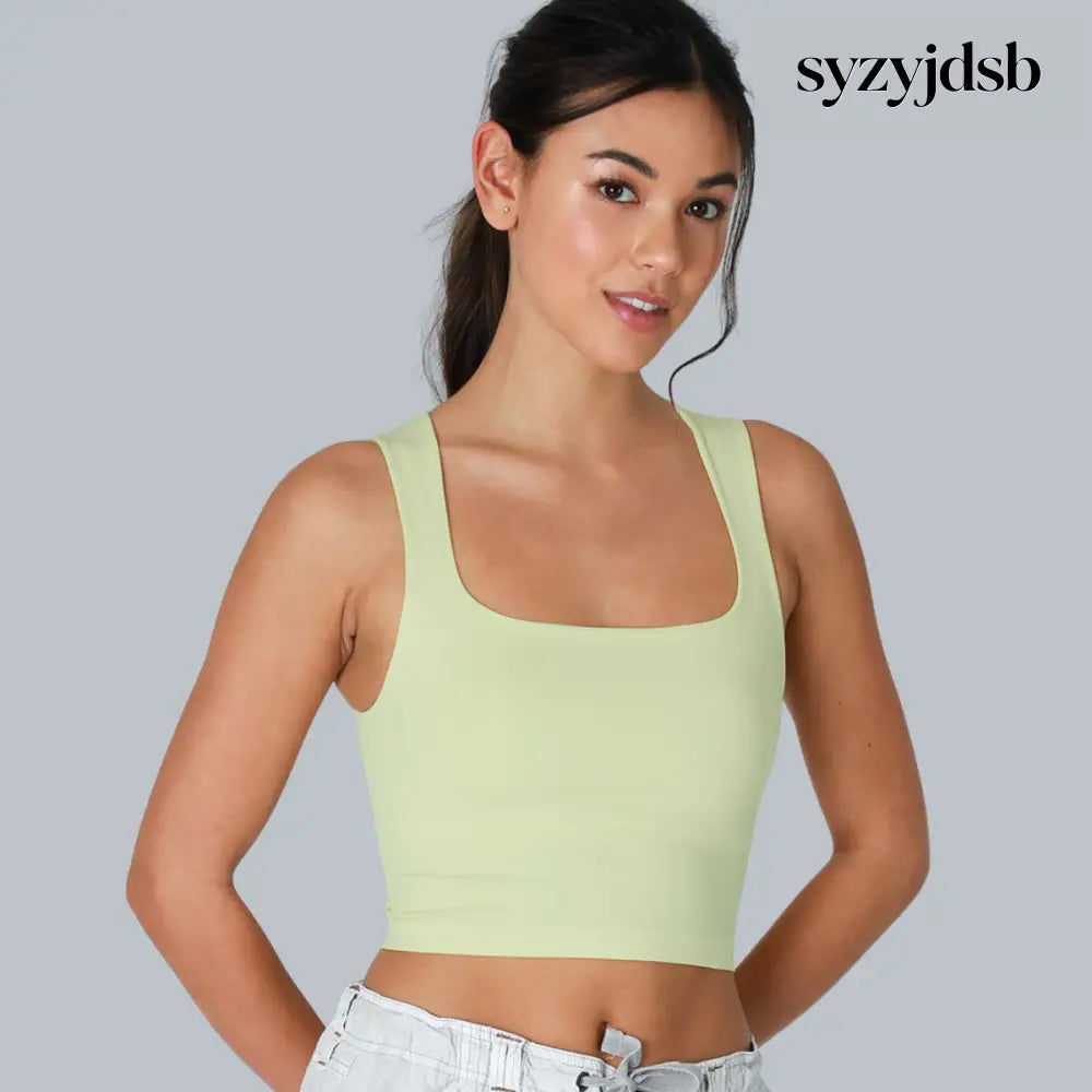 CLEAN LINE SQUARE NECK TOP - PISTACHIO CREAM / ONE SIZE - Top