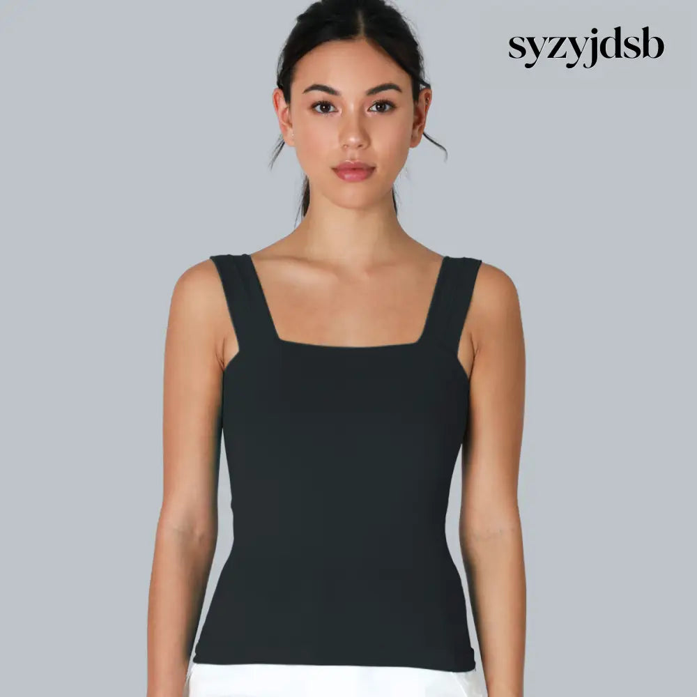 CLEAN LINE SQUARE TANK TOP - BLACK / One size - Top