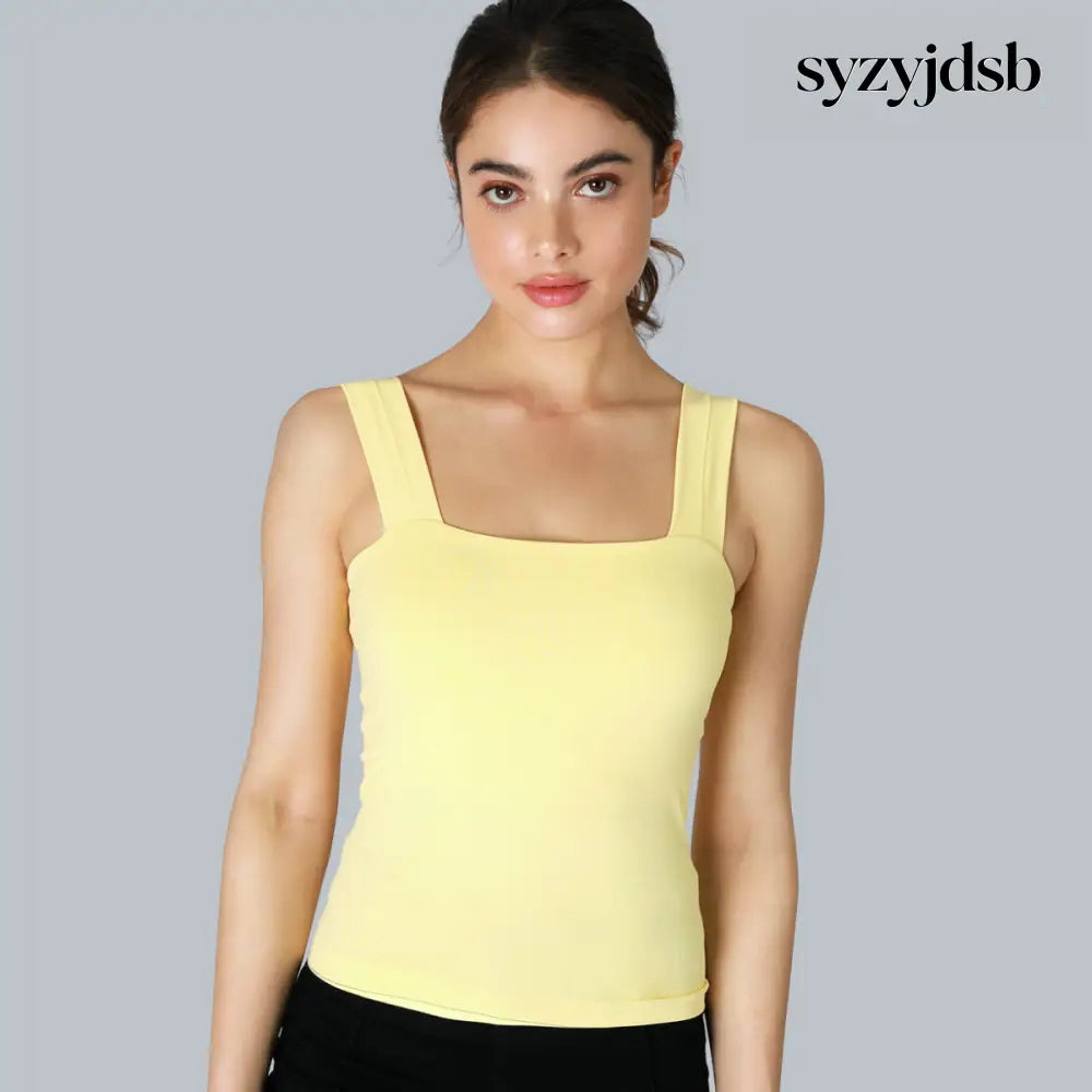 CLEAN LINE SQUARE TANK TOP - PALE LEMON / One size - Top