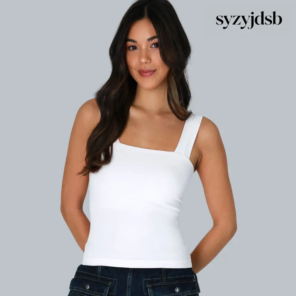 CLEAN LINE SQUARE TANK TOP - WHITE / One size - Top