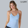CLEAN LINE V NECK CAMI TOP - SERENE BLUE / ONE SIZE - Top