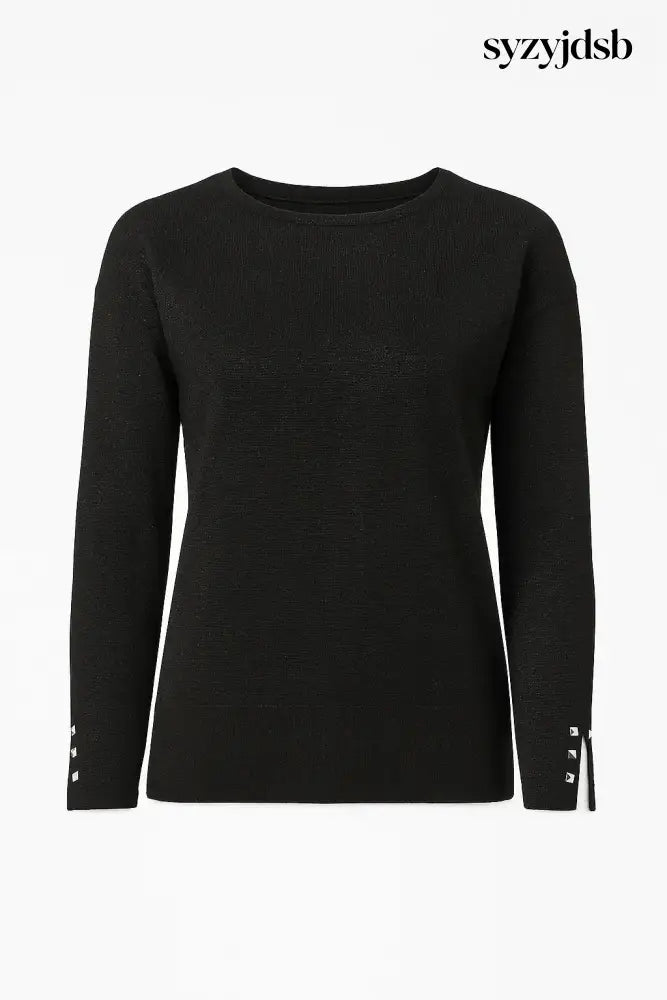 Girocollo in lurex con borchie - M (41) / Nero - MAGLIA
