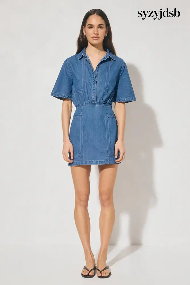 INDIGO DENIM MINI DRESS - Dress
