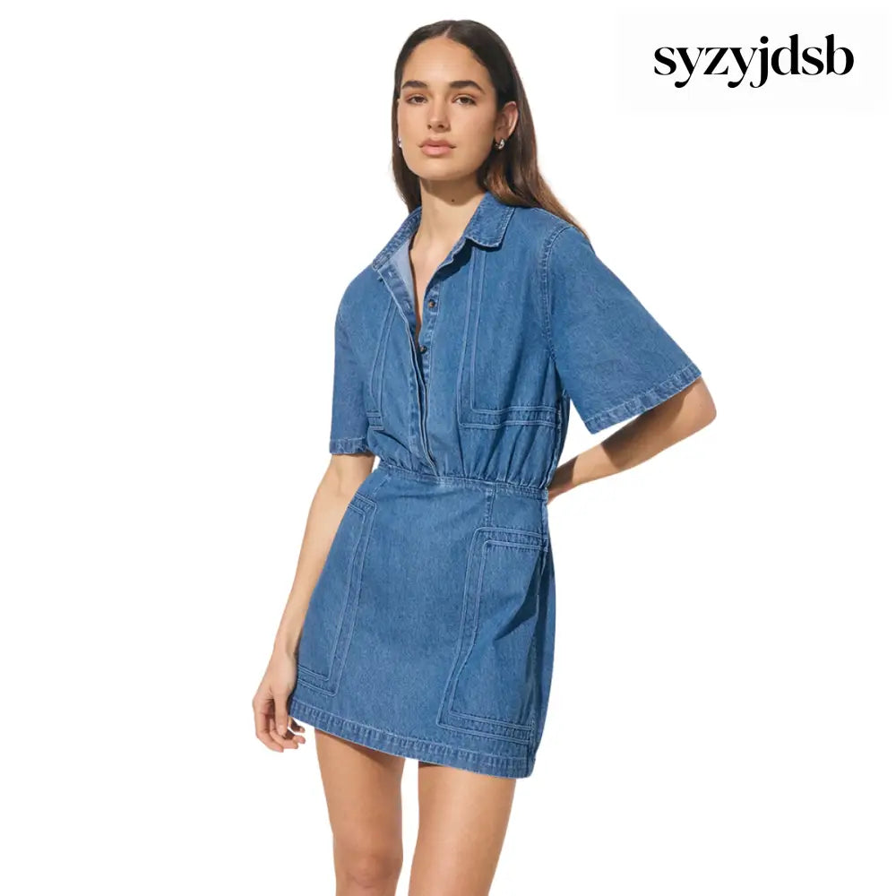 INDIGO DENIM MINI DRESS - Dress