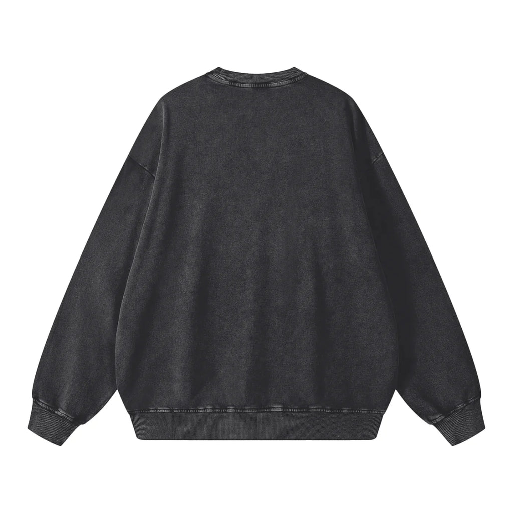 La Sirene Acid Wash Crew Neck - Black