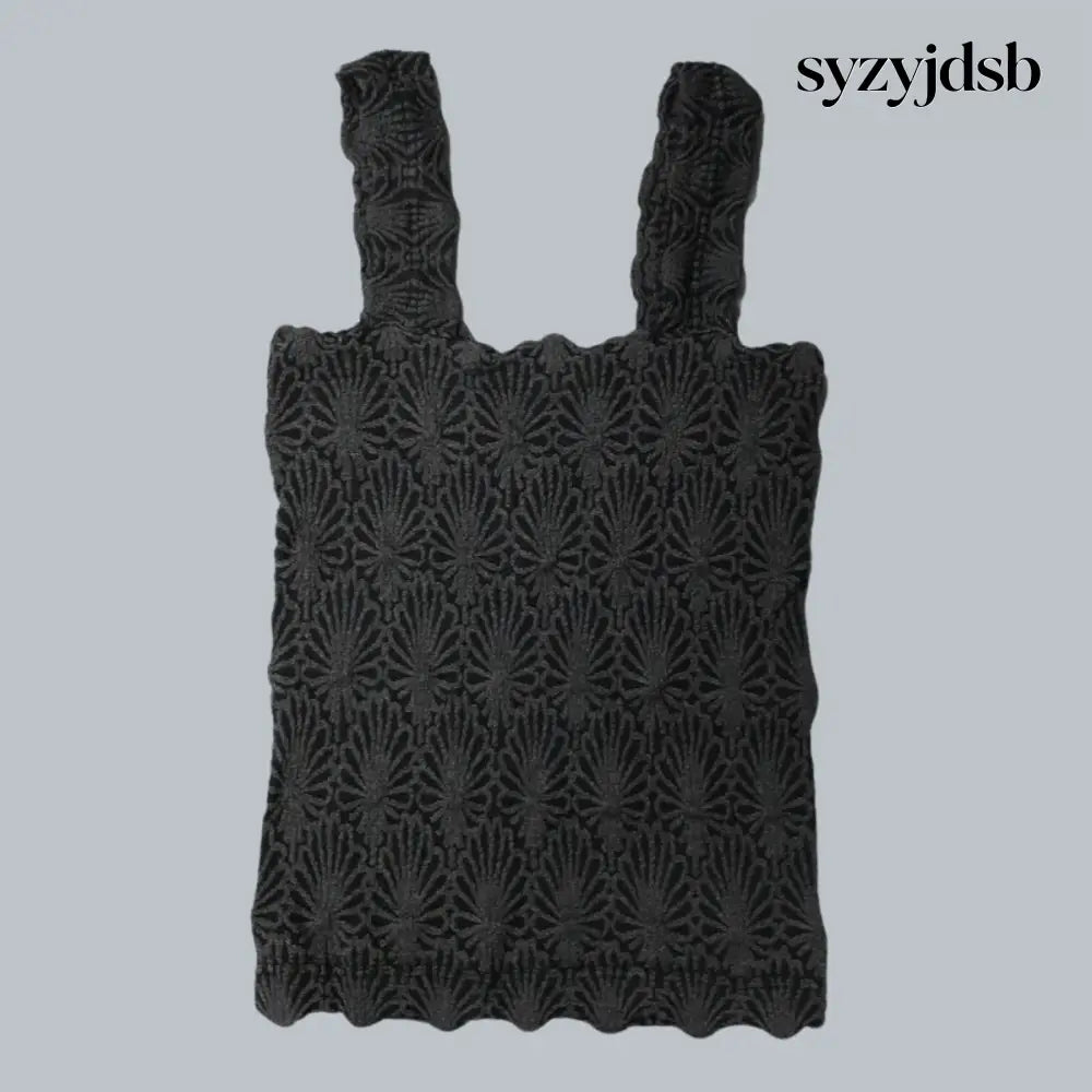 LACE TEXTURE SQUARE TOP - Top