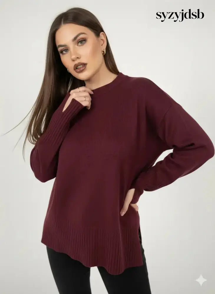 Maglia girocollo con costina alta al fondo - MAGLIA