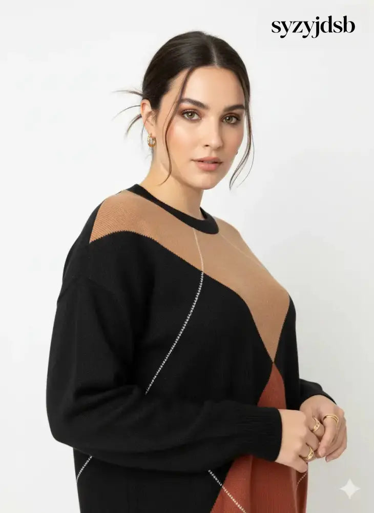 Maglia girocollo con rombi - MAGLIA