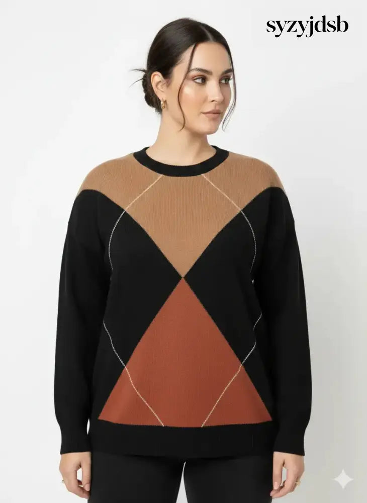 Maglia girocollo con rombi - MAGLIA