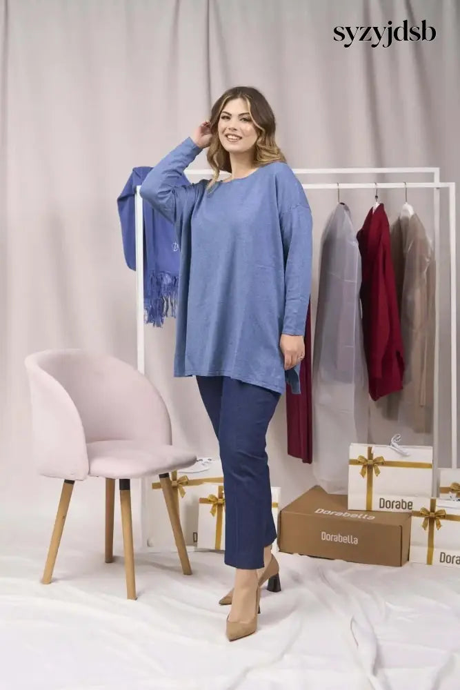 Maglia maxi girocollo con spacchi POLVERE - MAGLIA