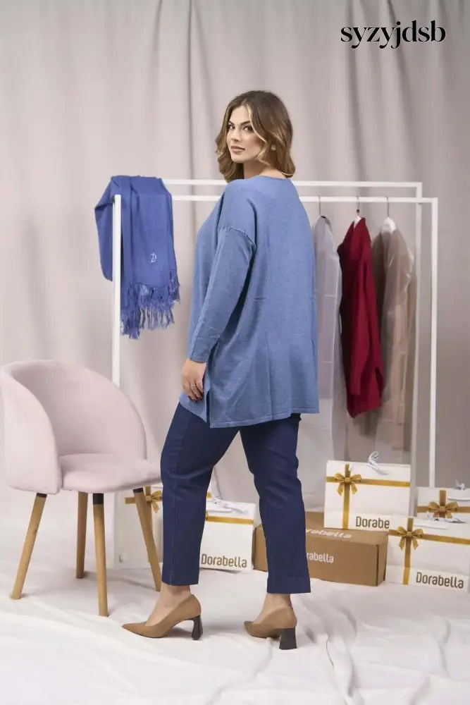 Maglia maxi girocollo con spacchi POLVERE - MAGLIA