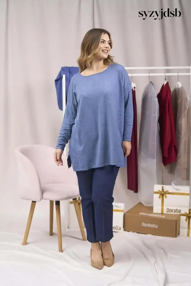 Maglia maxi girocollo con spacchi POLVERE - S/M - MAGLIA