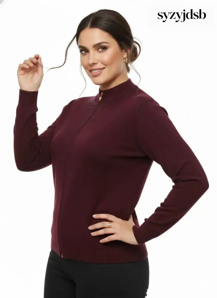 Mock neck zip con applicazione - MAGLIA