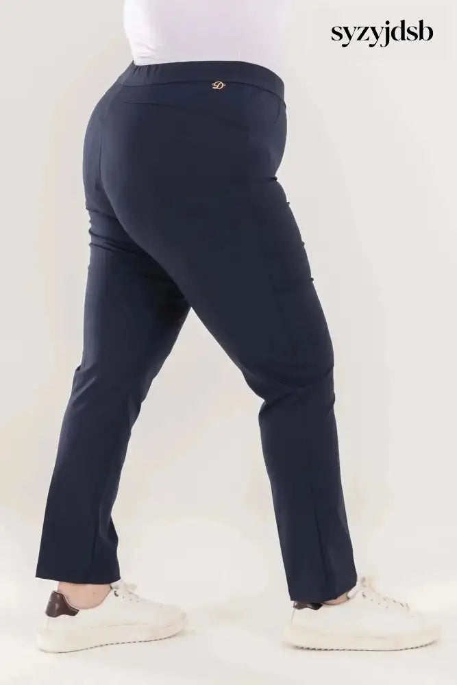 Pantalone skinny in twill di misto cotone elasticizzato tinta unita con tasche - Blu / 41 - PANTALONE