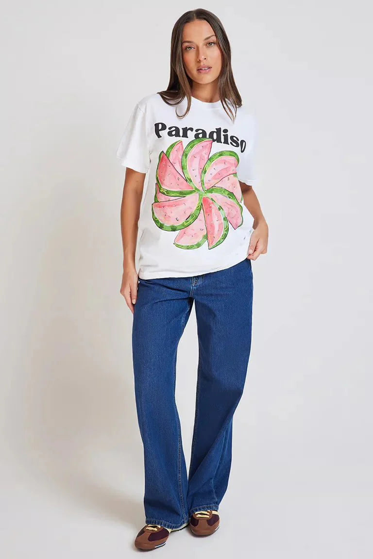 Paradiso Regular Full Length T-Shirt - White