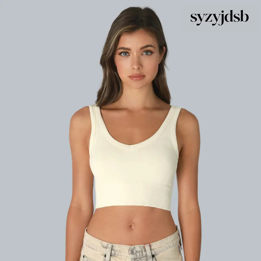 REVERSIBLE HERRINGHOME CROP TOP - BUTTER CREAM / One size - Top