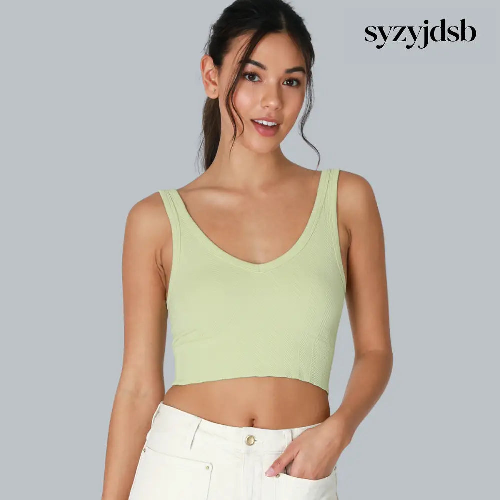 REVERSIBLE HERRINGHOME CROP TOP - PISTACHIO CREAM / One size - Top