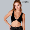 REVERSIBLE TWIST BRA TOP - BLACK / one size - Top