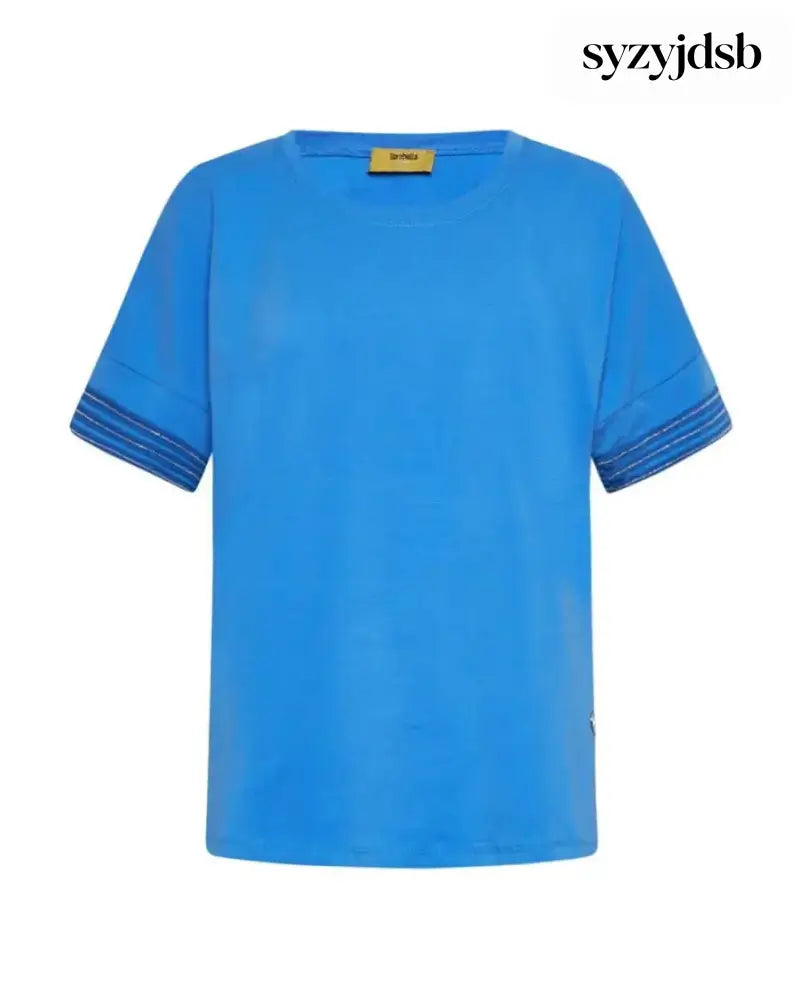 T-shirt kimono in jersey di cotone elasticizzato con micro catene LAVANDA - T-SHIRT