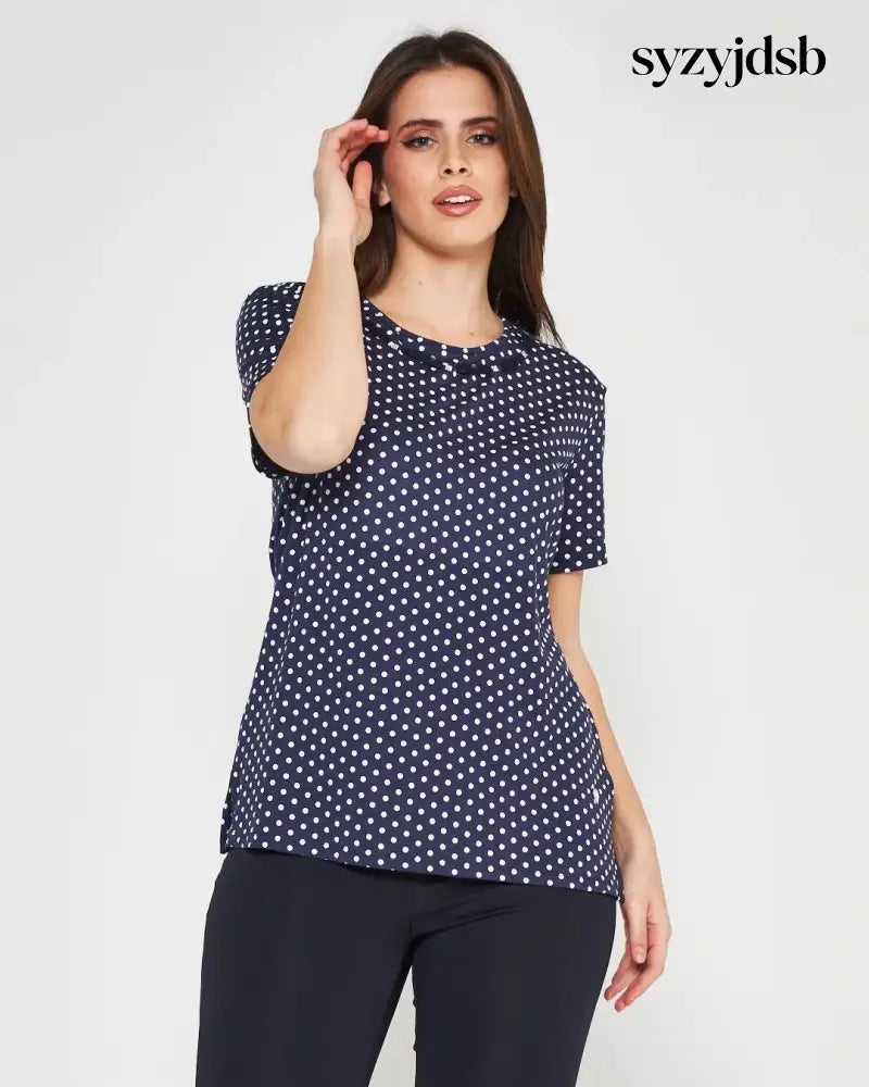 T-shirt pois BLUE NAVY - M - T-SHIRT