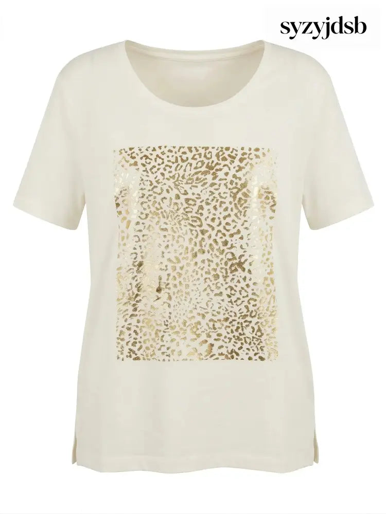 T-shirt stampa maillard animalier - Bianco / M (41) - T-SHIRT