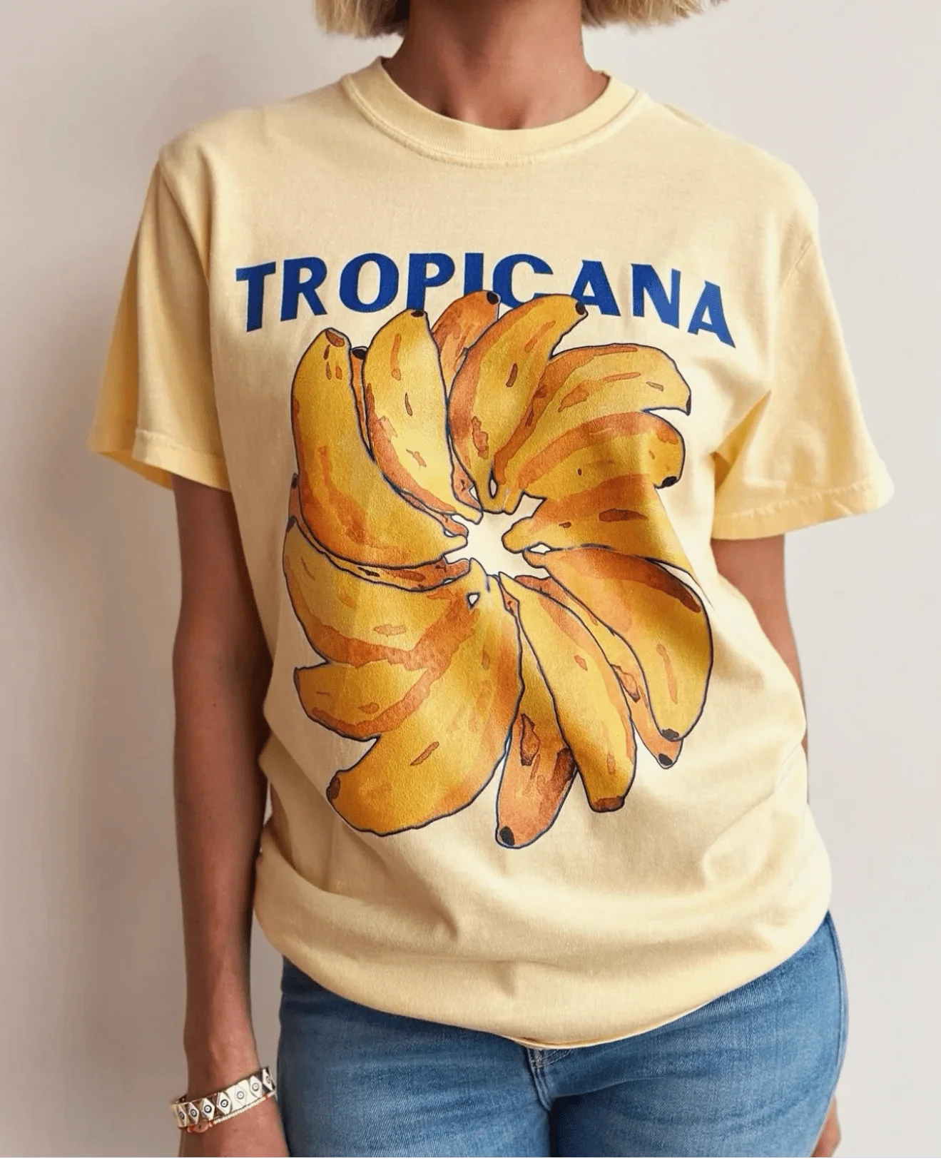 Tropicana Banana Regular Full Length T-Shirt - Butter