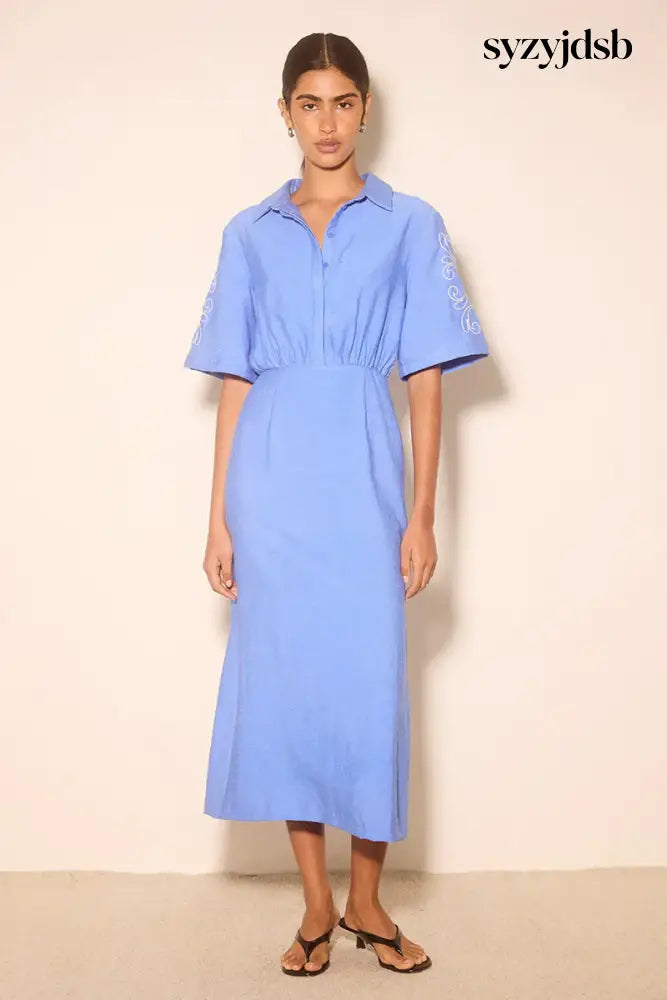 Zahra Embroidered Midi Dress - Dress