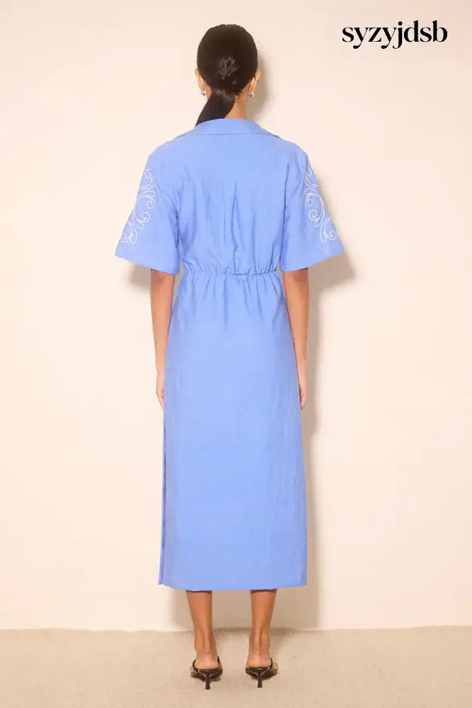 Zahra Embroidered Midi Dress - Dress