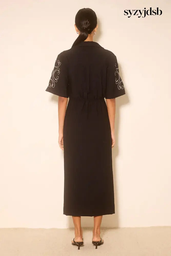 Zahra Embroidered Midi Dress - Dress